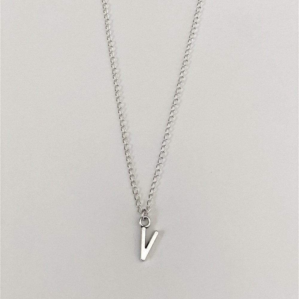 3 for $49 New Silver "V" Initial Necklace